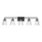 Z-Lite Lyna Vanity, 5-Light, 38.75 In.W x 6.5 In.L x 9 In.H, Matte Black/Clear 823-5V-MB - alternate 1